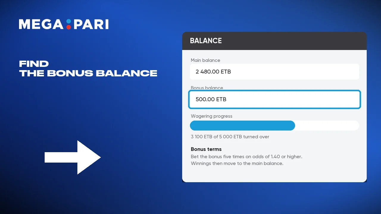 A credited bonus appears in the bonus balance next to the main one