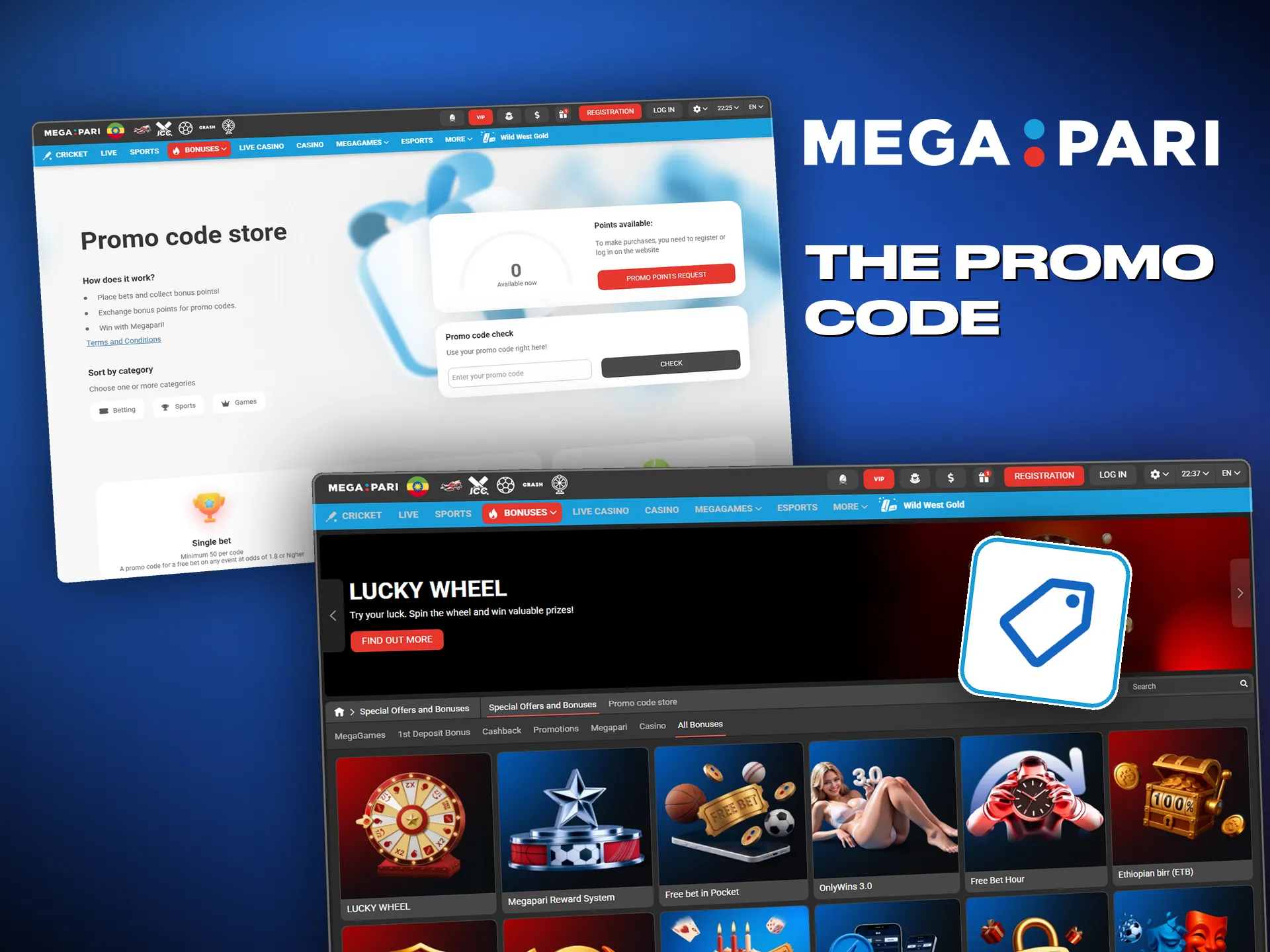 Entering a Megapari promo code with a deposit credits the bonus automatically