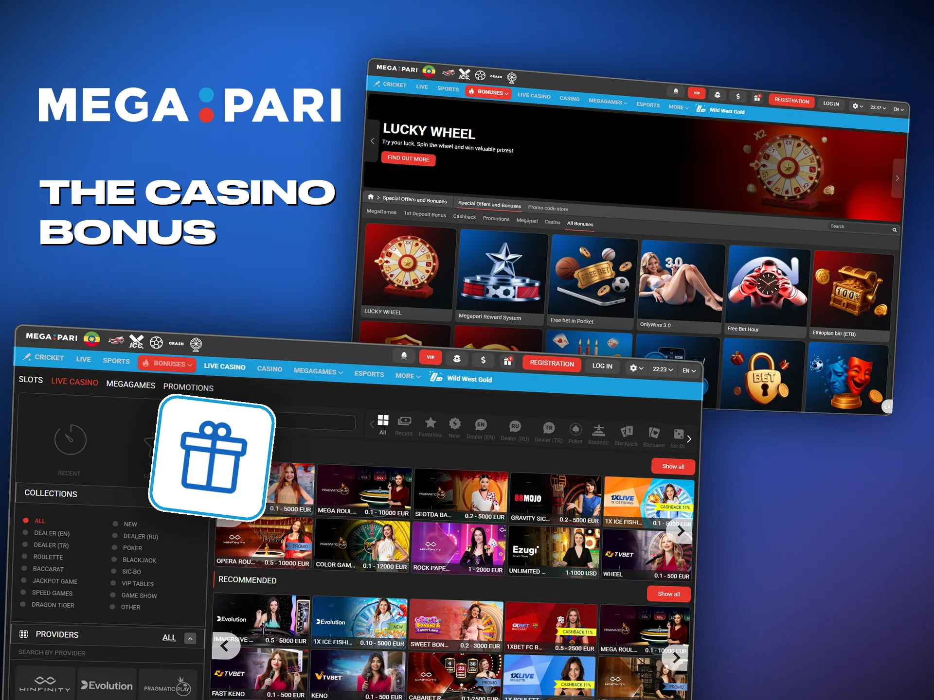 The Megapari bonus applies on the first deposit and clears its wagering at 35x