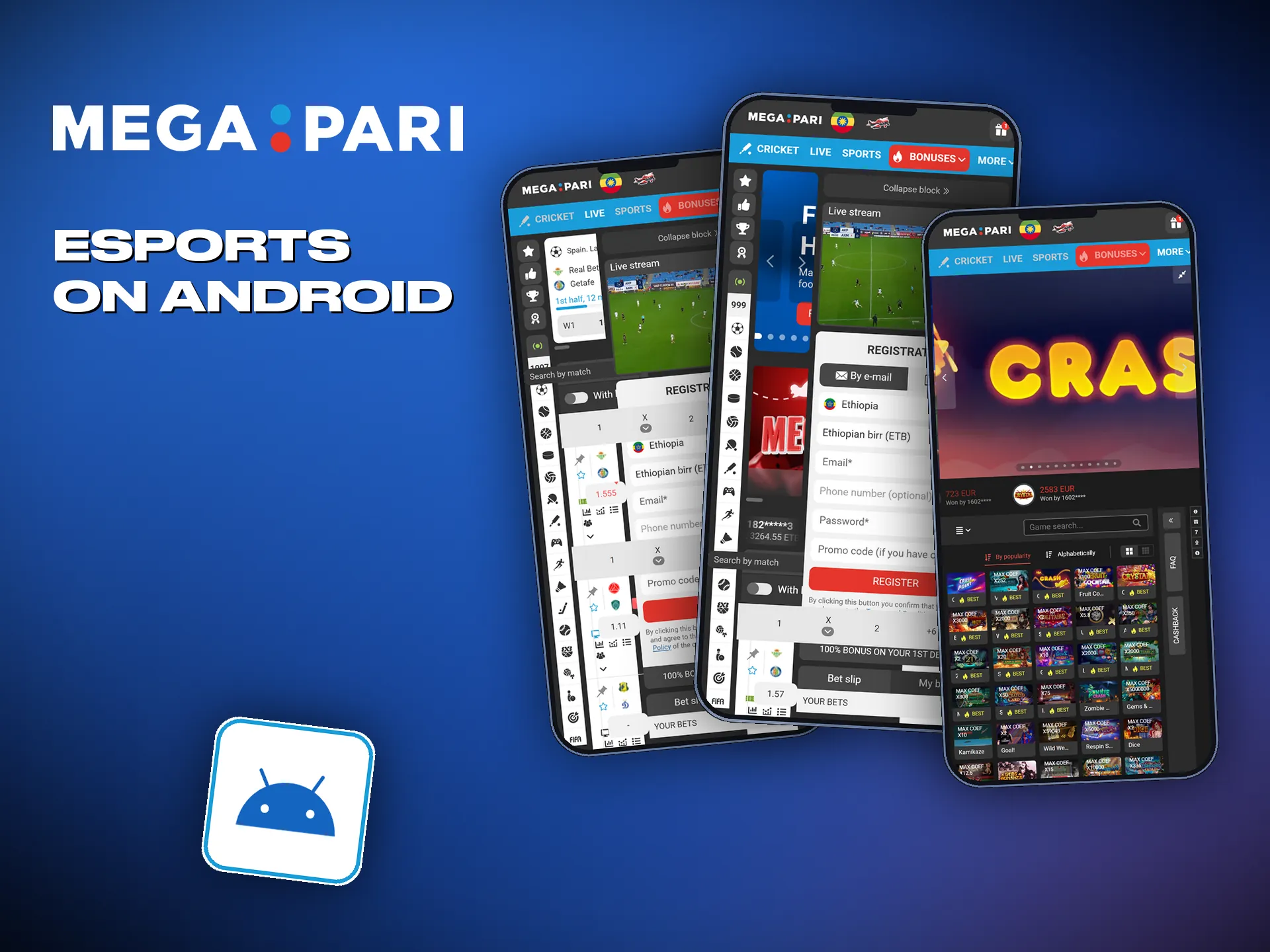 Take the Megapari APK from the official site and install it.