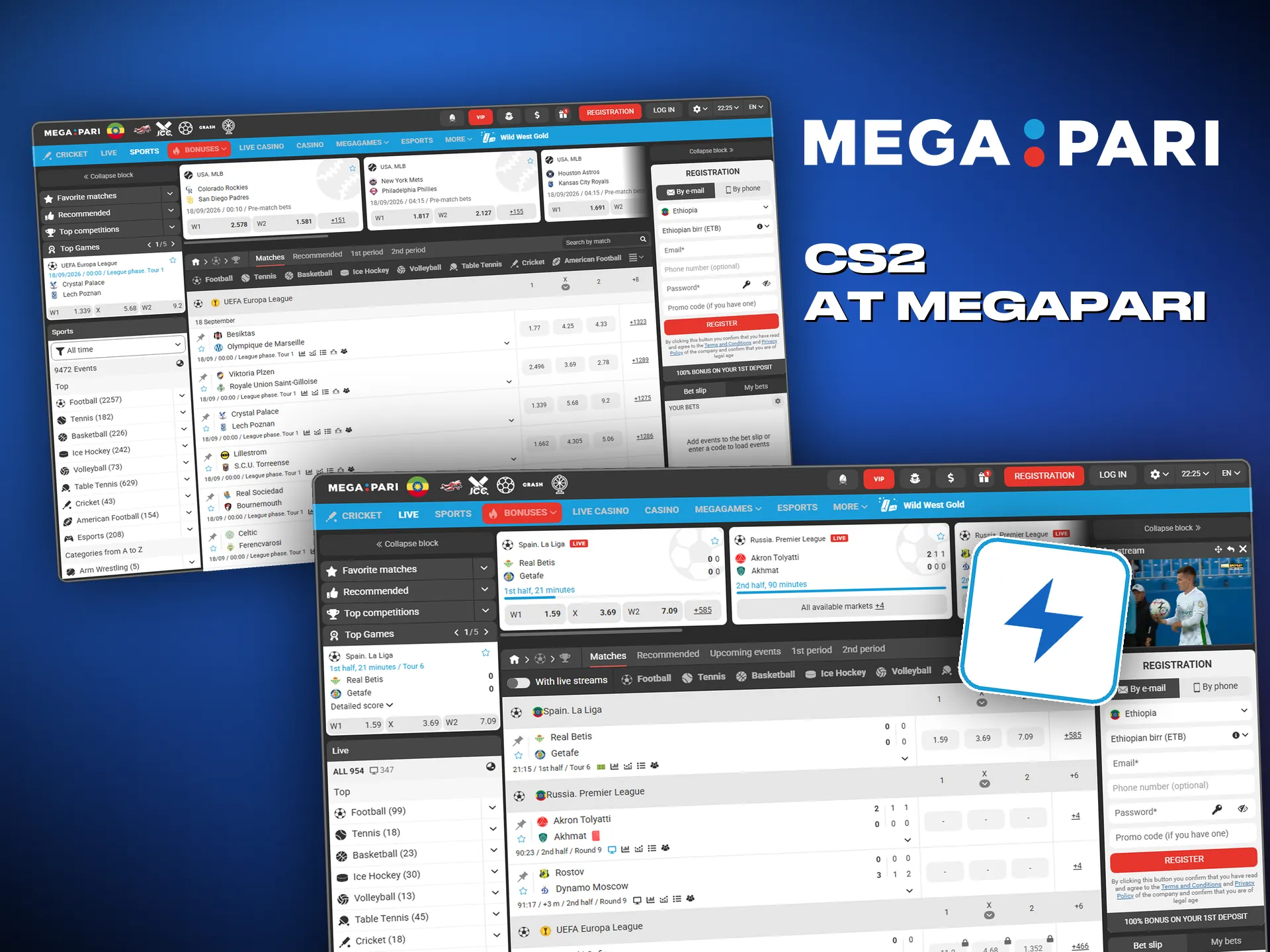 Megapari opens markets on the major CS2 tournaments.