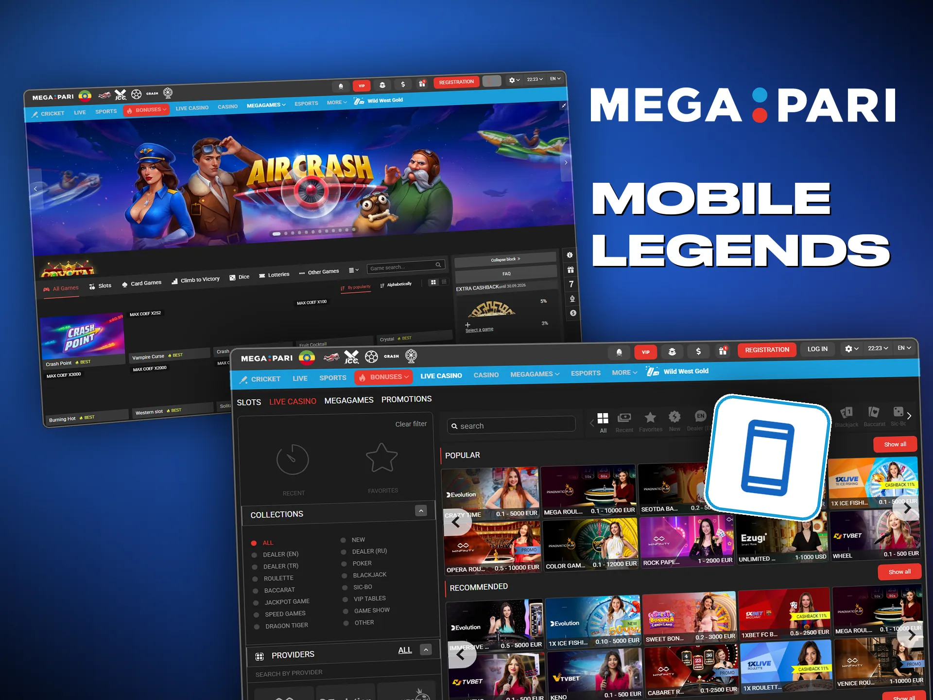 Mobile Legends events such as MPL and the M Series are open for bets at Megapari.
