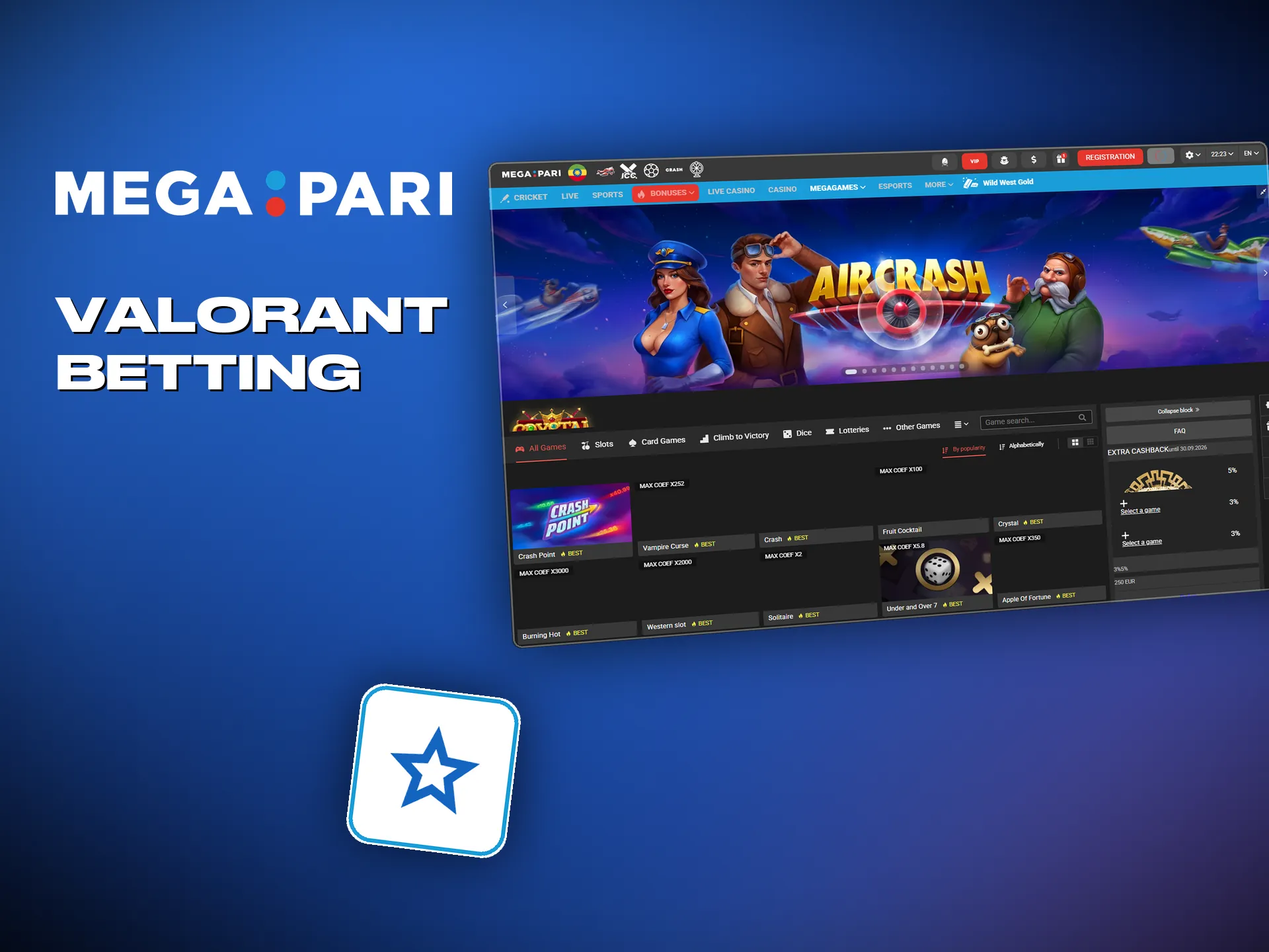 Megapari covers Valorant handicaps, match winner and much more.