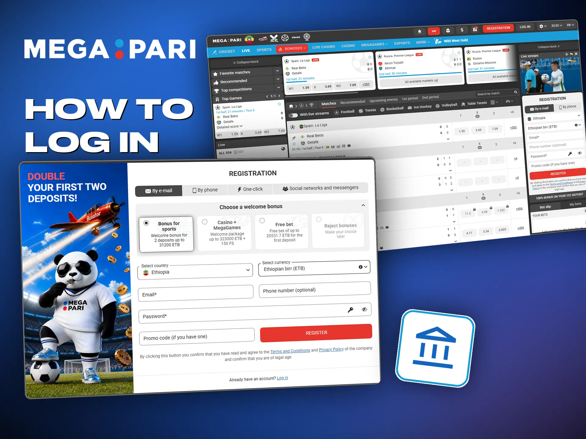 An email and a password are all you need to start at Megapari.