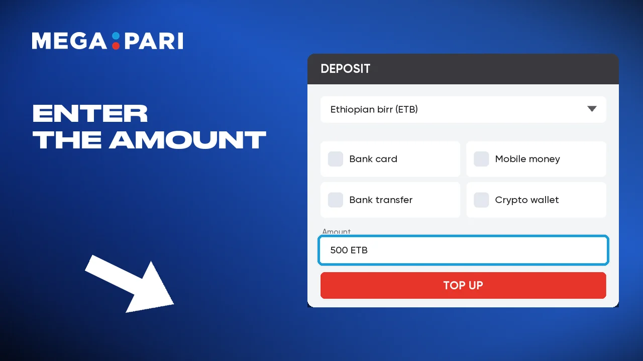 Check the minimum first, then enter the amount to deposit at Megapari.