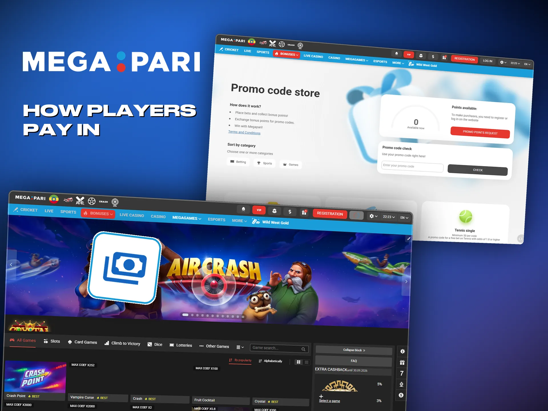 Players in Ethiopia can pick from several deposit methods at Megapari.