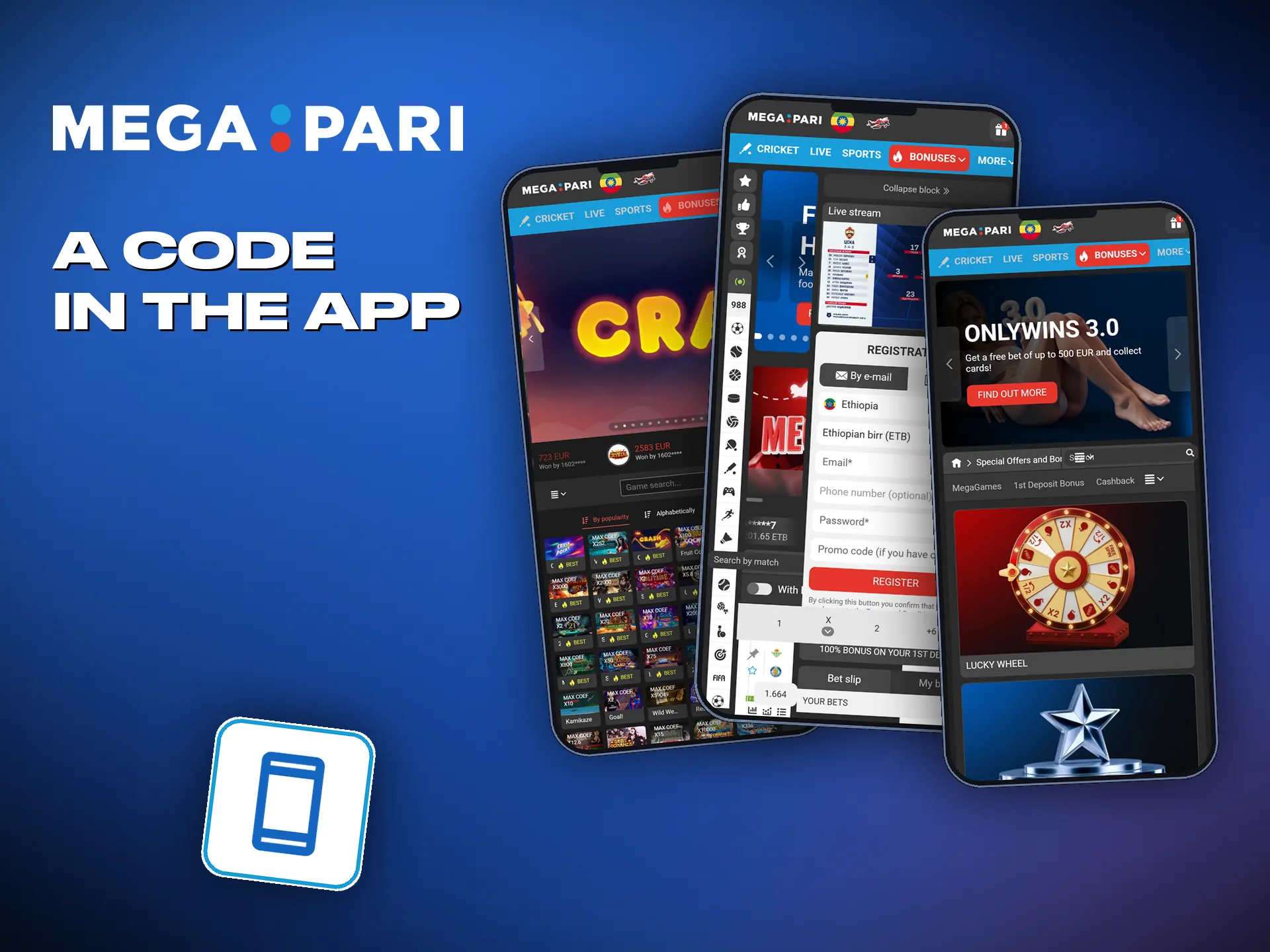 Enter the code during Megapari registration in the app and the offer applies.