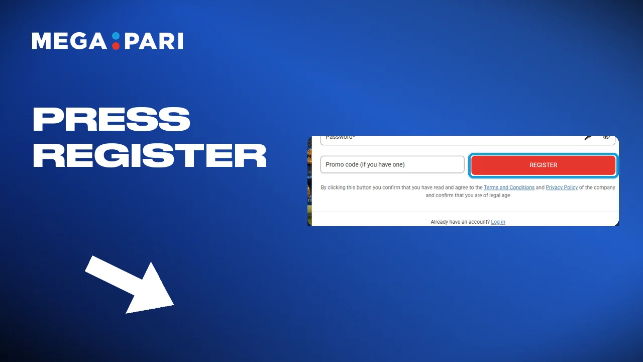 Finish registration and log in to your Megapari account